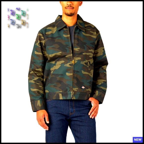 Insulated Eisenhower Front-Zip Jacket Classic Workwear Utility Outerwear